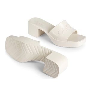 Gucci rubber logo slides